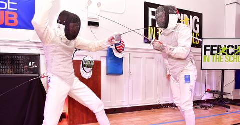 Two fencers fencing