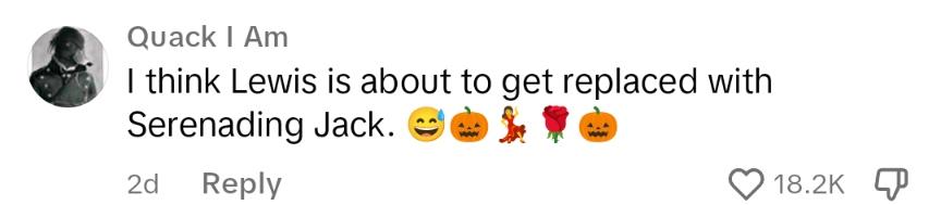 TikTok comment about singing pumpkin