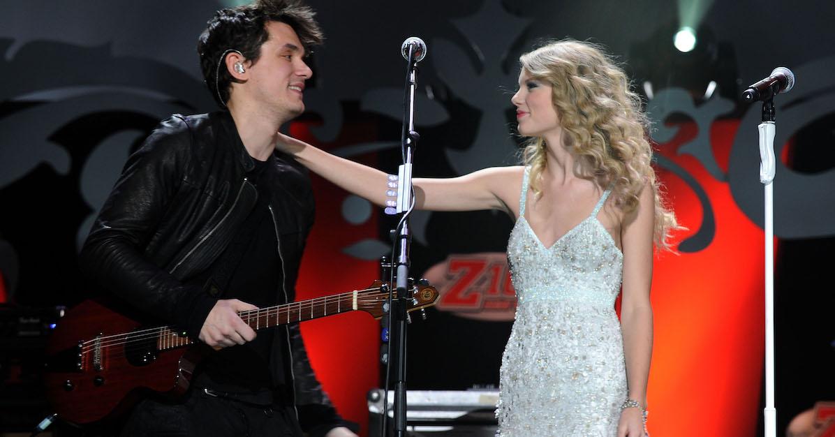 John Mayer and Taylor Swift performing at Z100's Jingle Ball in December 2009.