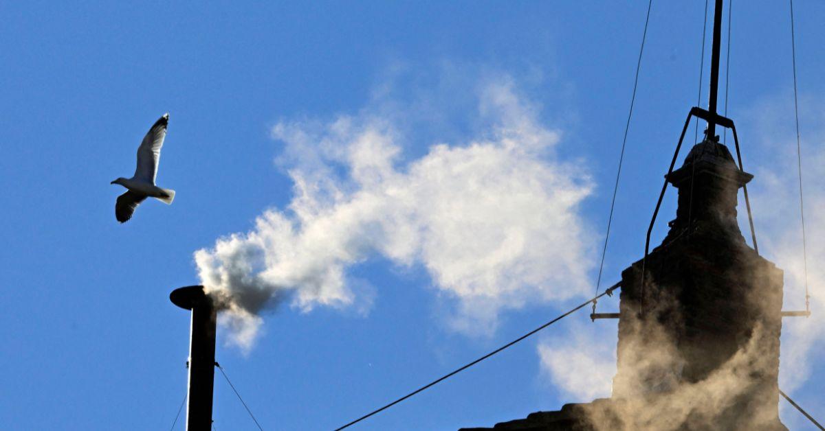 The white smoke signaling a new pope.