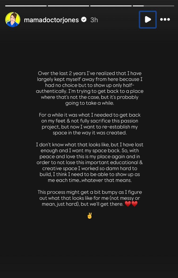 Mama Doctor Jones gives fans update on where she's been.