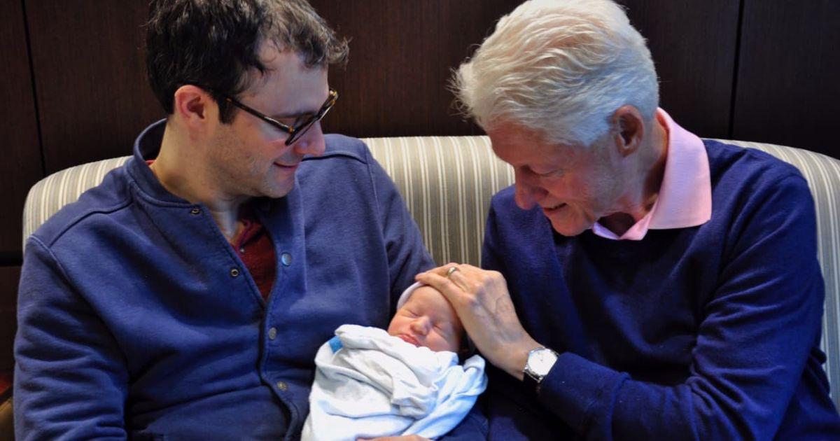 Bill Clinton with Marc Mezvinsky and grandbaby