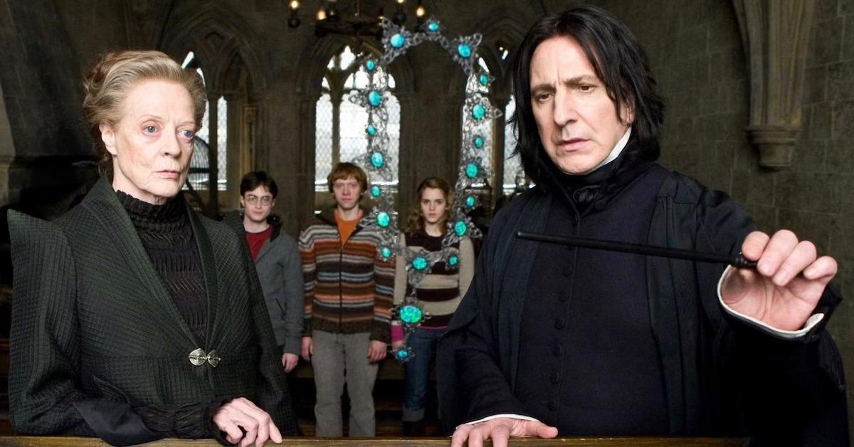 Severus Snape (Alan Rickman) and Professor Mcgonagall (Maggie Smith) in 'Harry Potter'