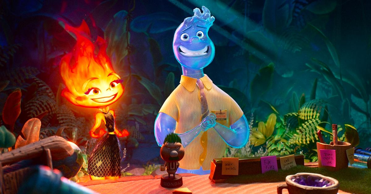 Ember and Wade in Pixar's 'Elemental'