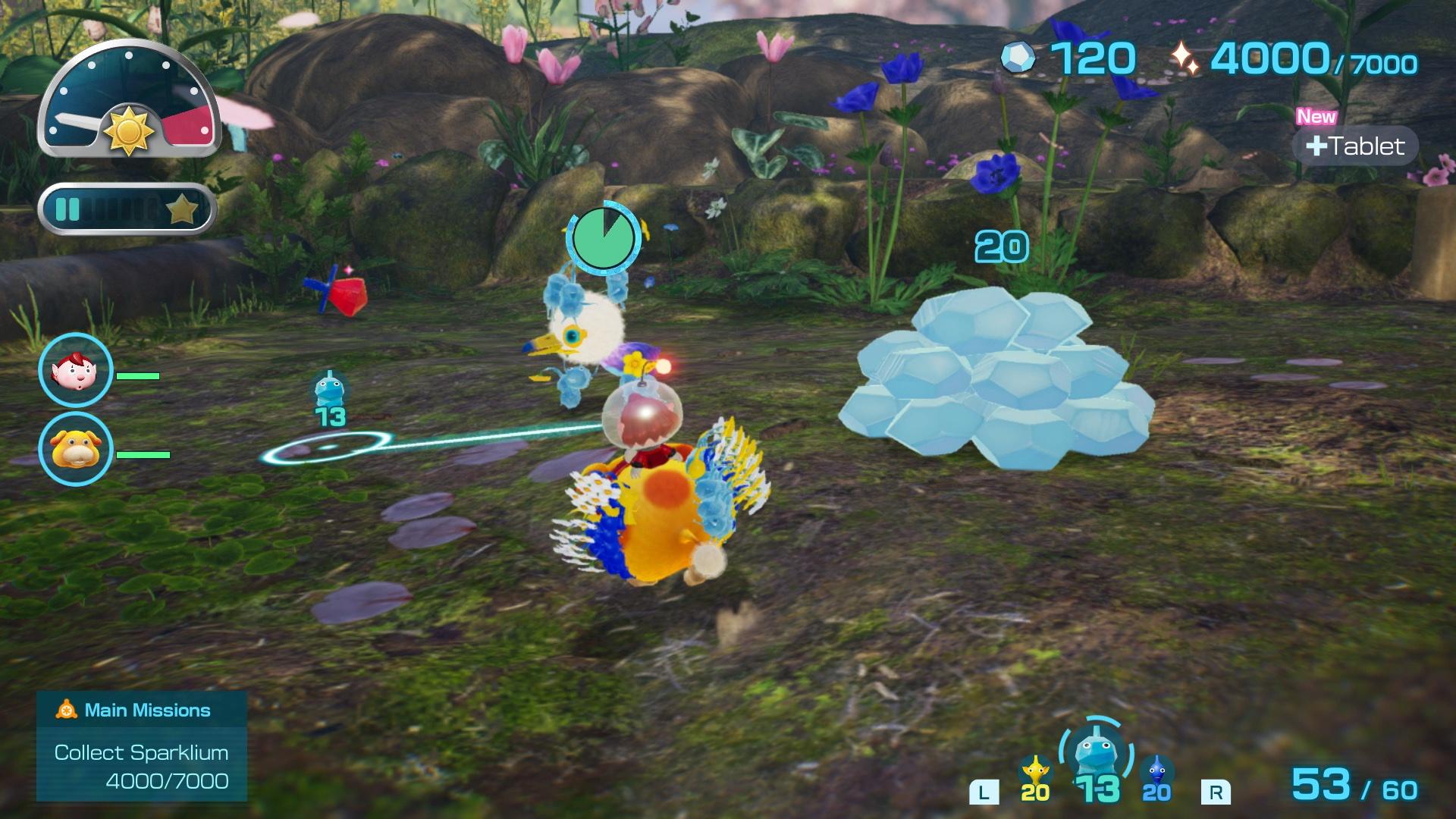 Pikmin and the player riding Oatchi in 'Pikmin 4'