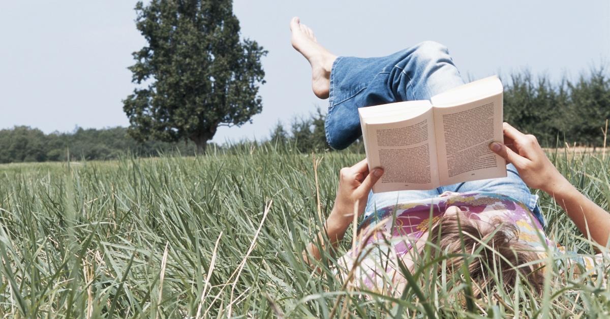 Person reading book.