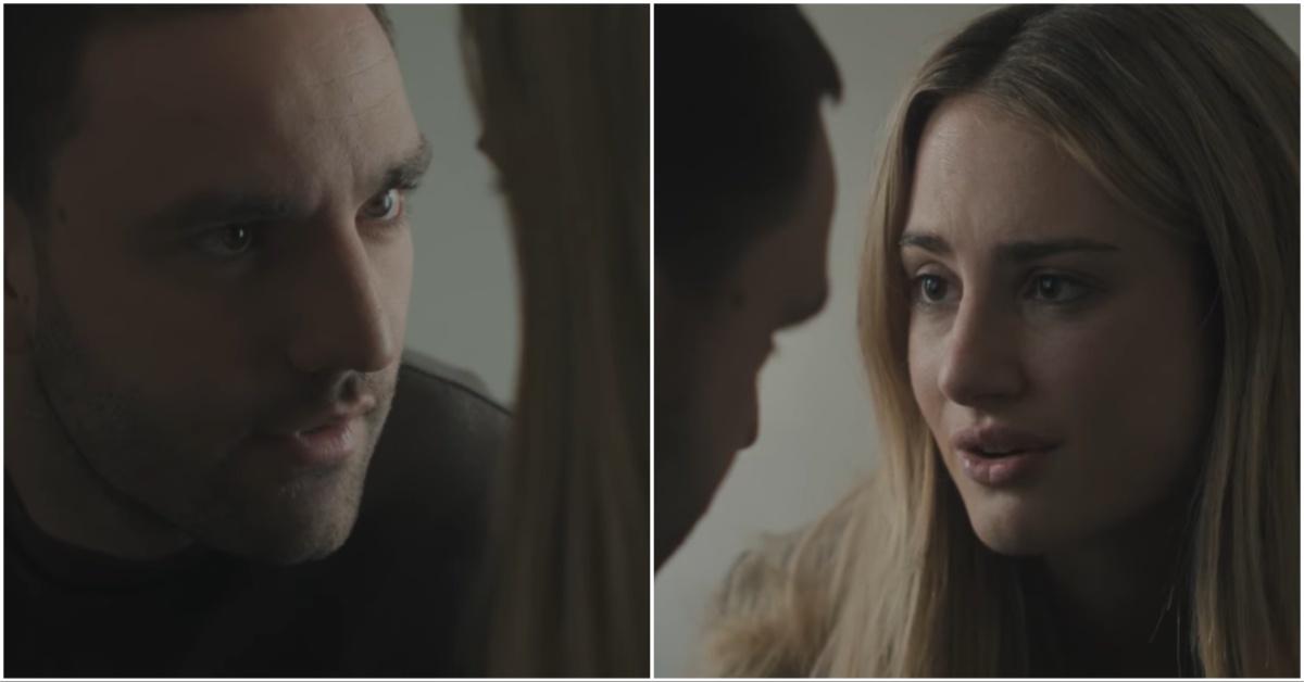 Two stills of Lucy and Stephen from Tell Me Lies