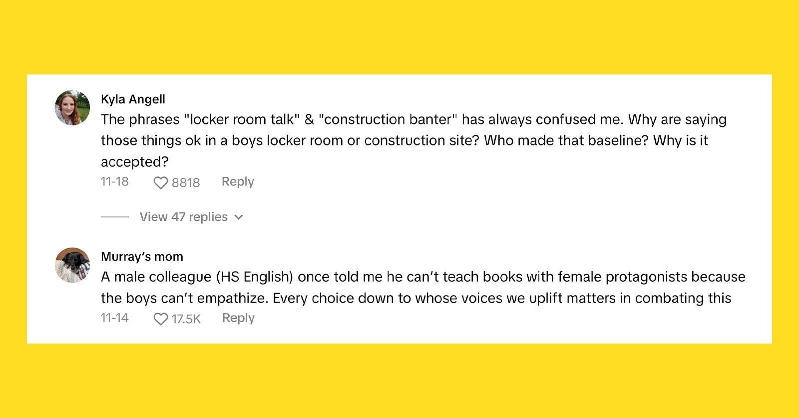 high school boys tiktok comments