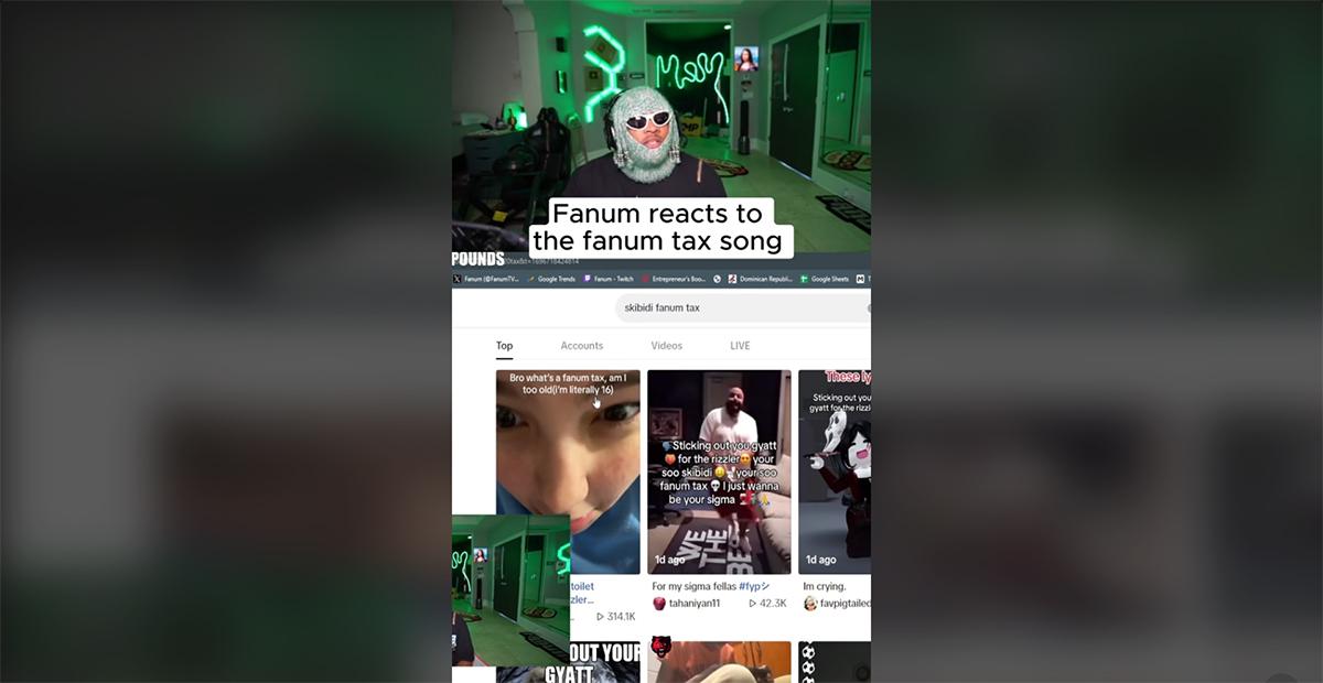 Fanum reacts to the Fanum tax song