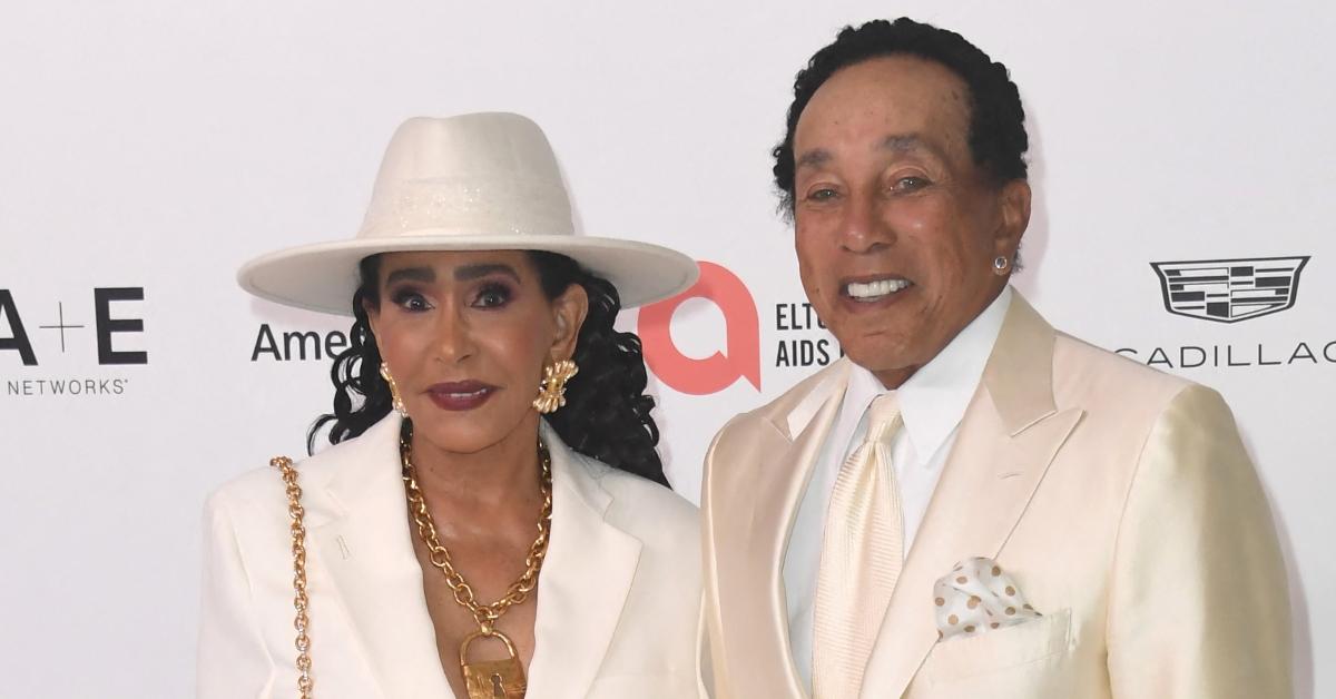 (l-r): Smokey Robinson's wife, Frances Gladney, and Smokey Robinson