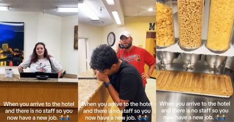 Guests work hotel front desk