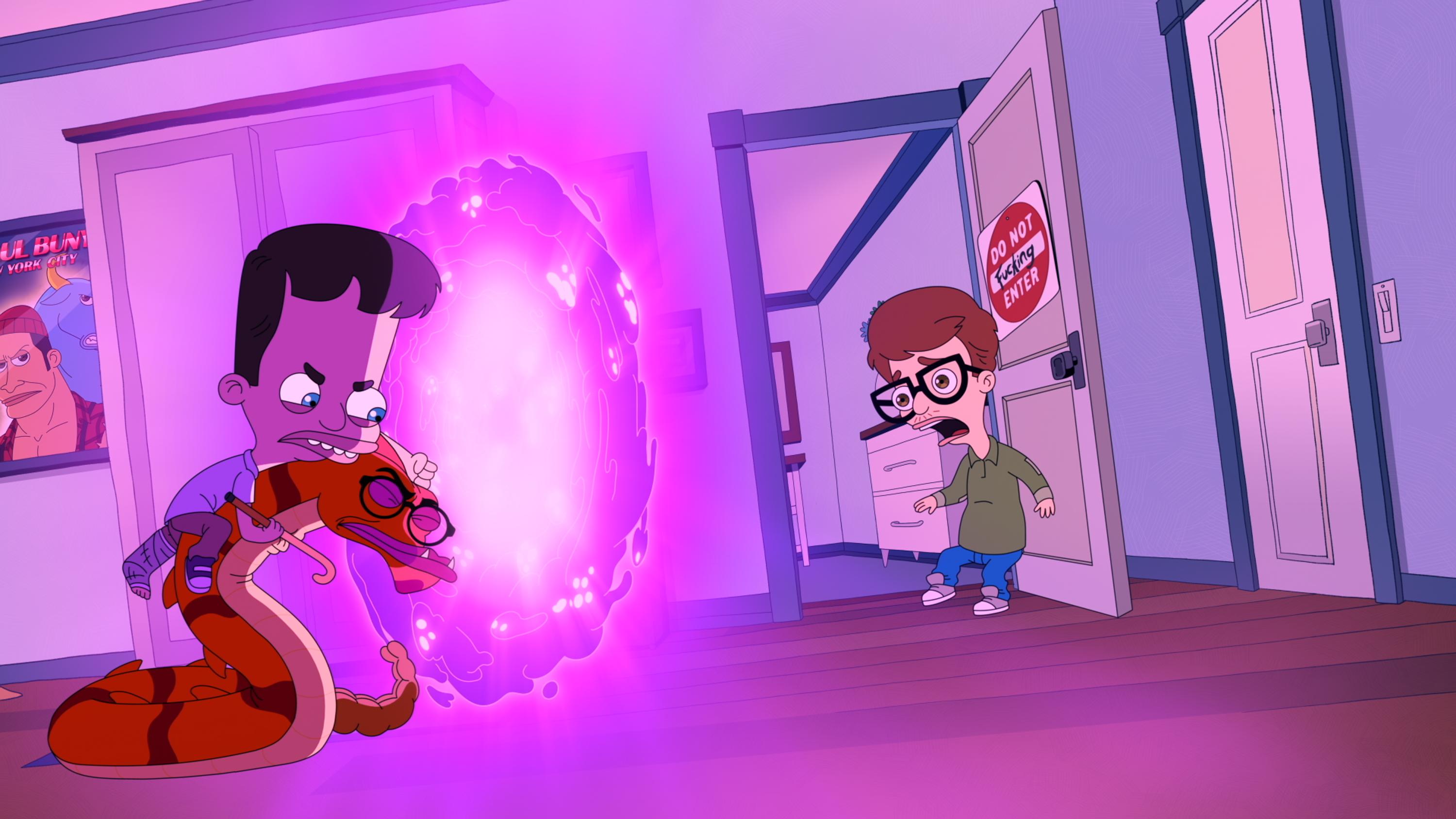 Nick and the hate worm in 'Big Mouth'