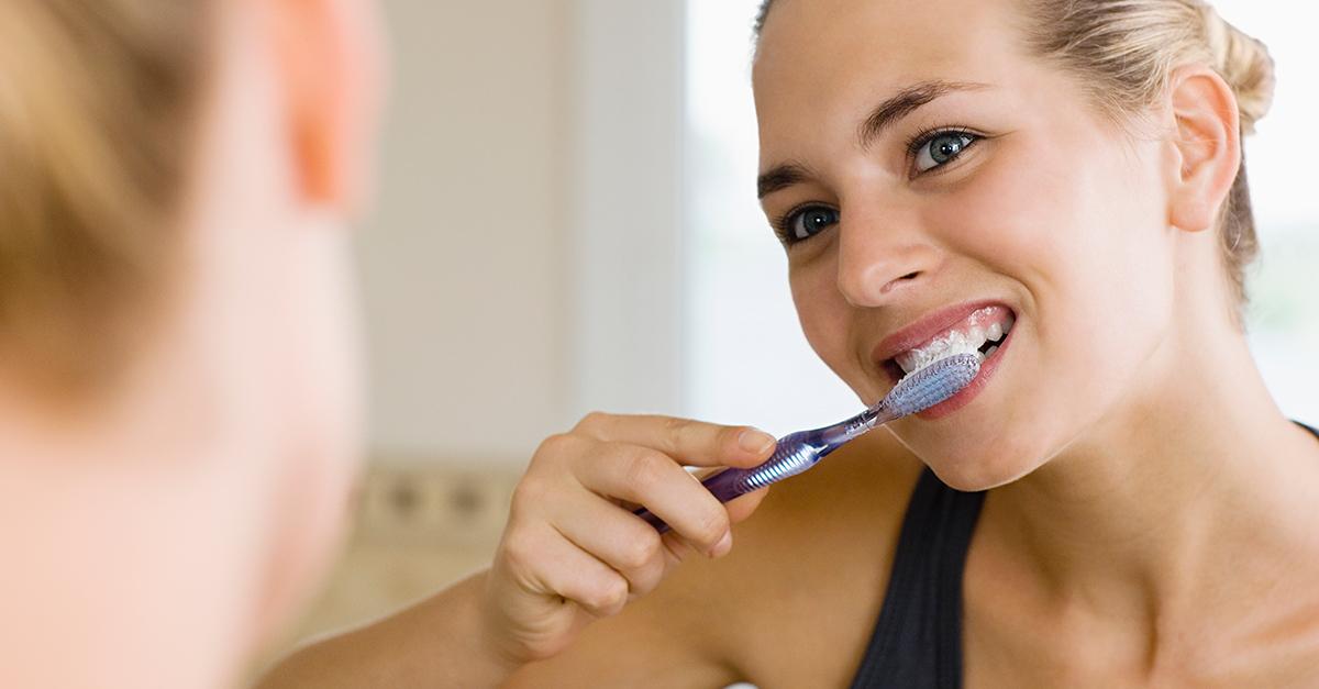 Person brushing their teeth