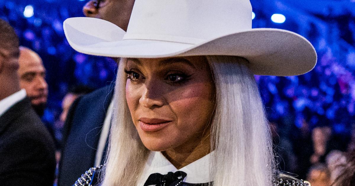 Beyoncé Knowles wearing a cowboy hat at the 66th Grammy Awards on Feb. 4, 2024