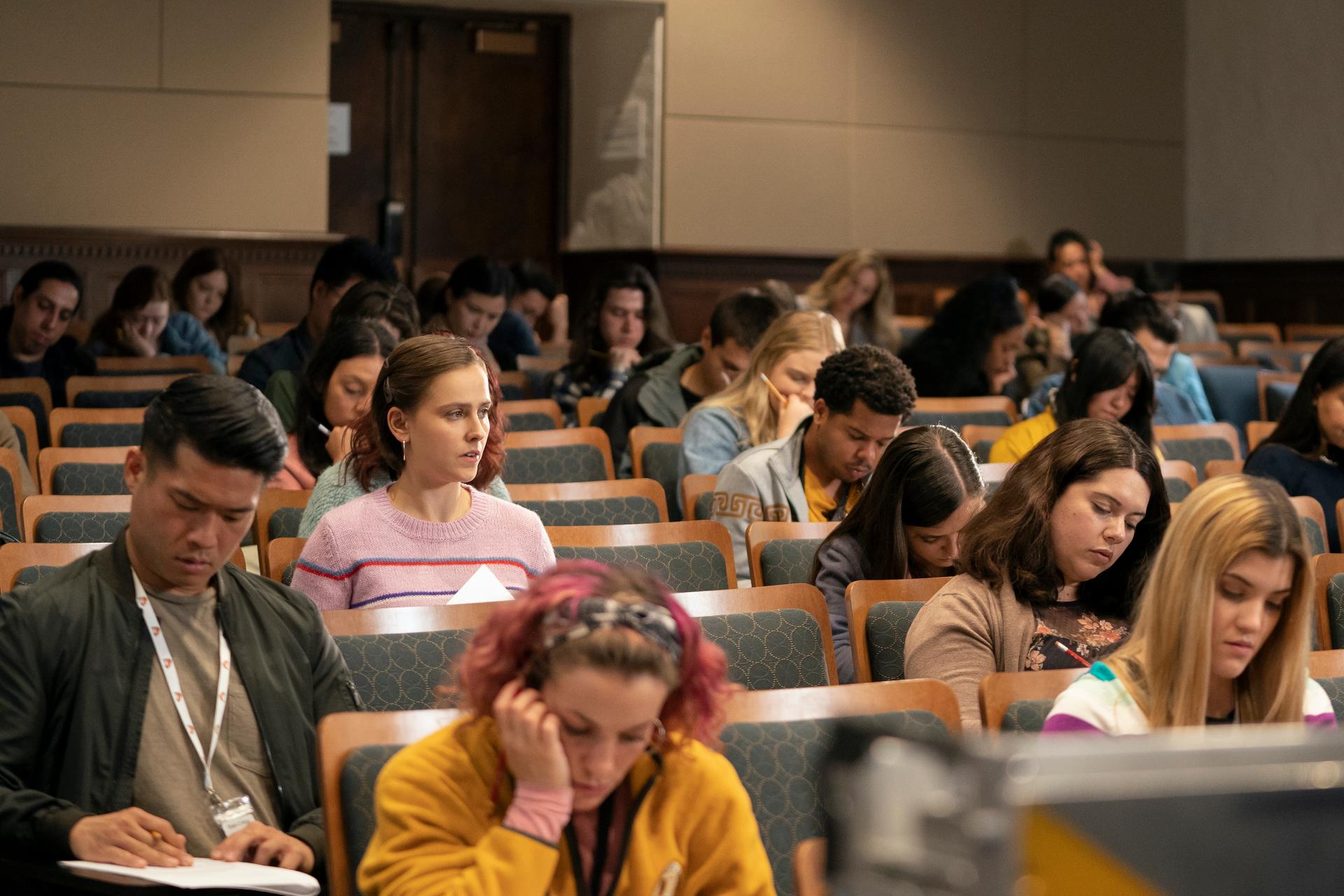 Kimberly during her Econ midterm in Episode 8 of 'The Sex Lives of College Girls'