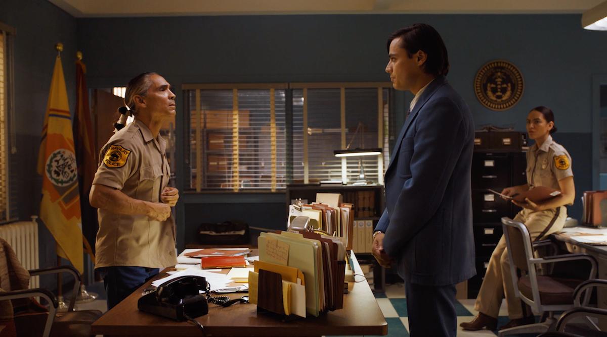 Zahn McClarnon as Joe Leaphorn and Kiowa Gordon as Jim Chee in 'Dark Winds'