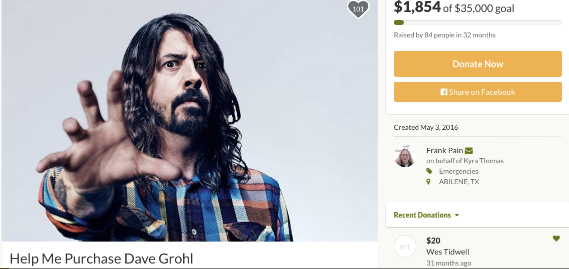 Worst Gofundme Campaigns People Begging For Money For Dumb Reasons - dave grohl gofundme 1546281870322 jpg