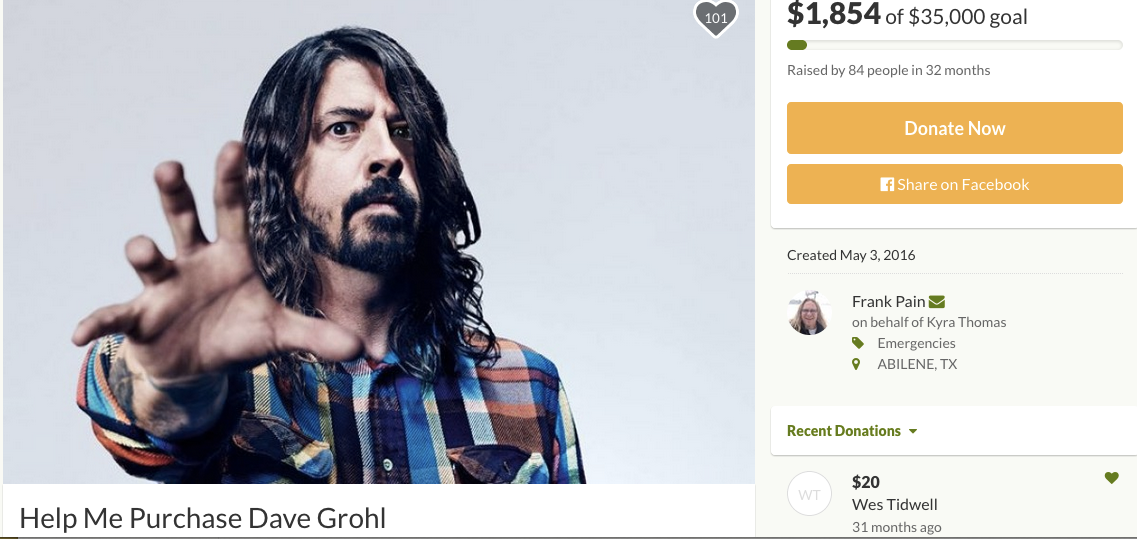 dave grohl gofundme