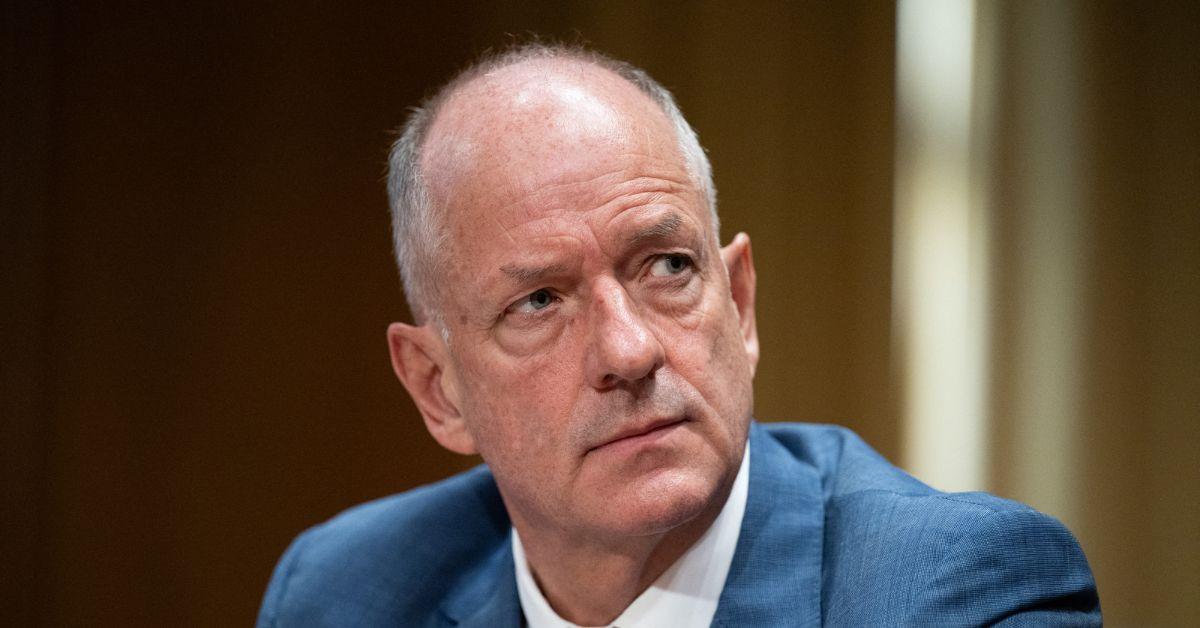 Andrew Witty testifying in front of Congress. 