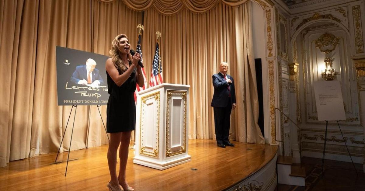 Ginger Luckey Gaetz singing at a Trump event