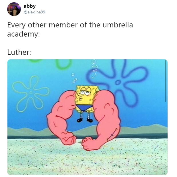 luther umbrella academy body meme