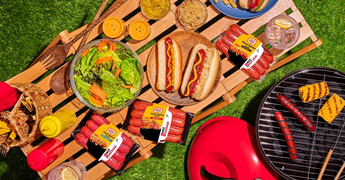 Oscar Mayer NotHotDogs and NotSausages on a picnic table