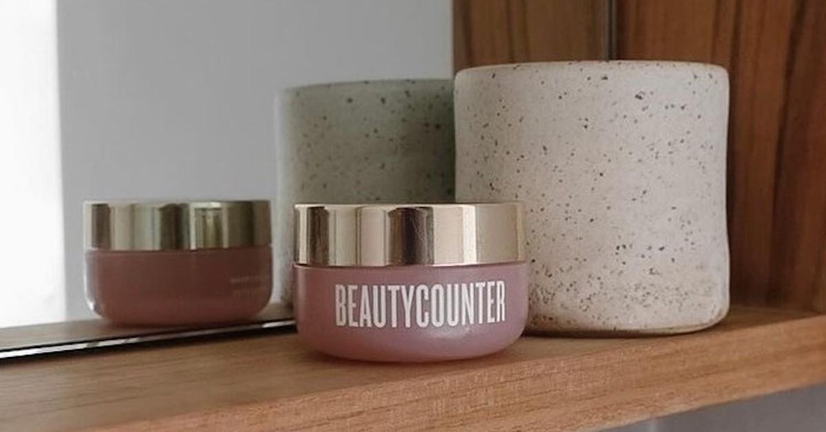 beautycounter product on a shelf in natural lighting