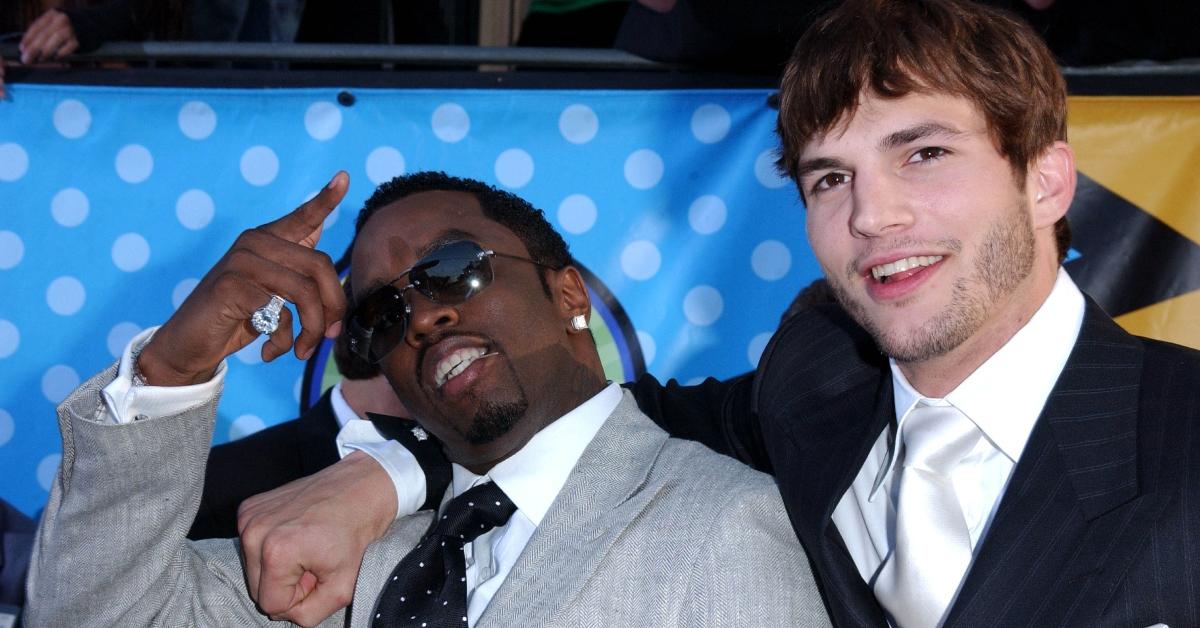 (l-r): Diddy and Ashton Kutcher at an event 