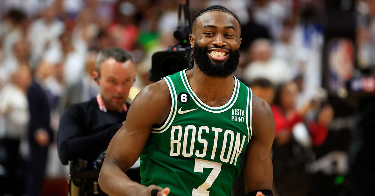 Jaylen Brown during a playoff game against the Miami Heat. 