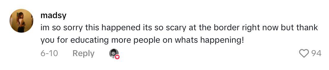 Comment on video of American citizen who says they were detained at the airport.