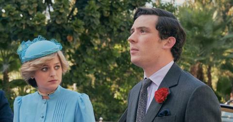 Emma Corrin as Princess Diana and Josh O'Connor as Prince Charles in 'The Crown.'
