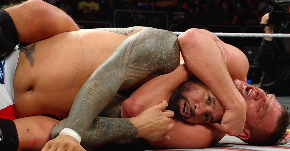 Jey Uso grappling with Gunther on June 9, 2025.