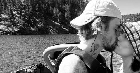 Justin and Hailey Bieber kissing