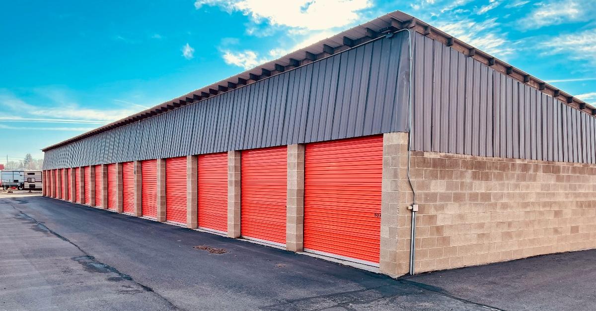 Row of storage units