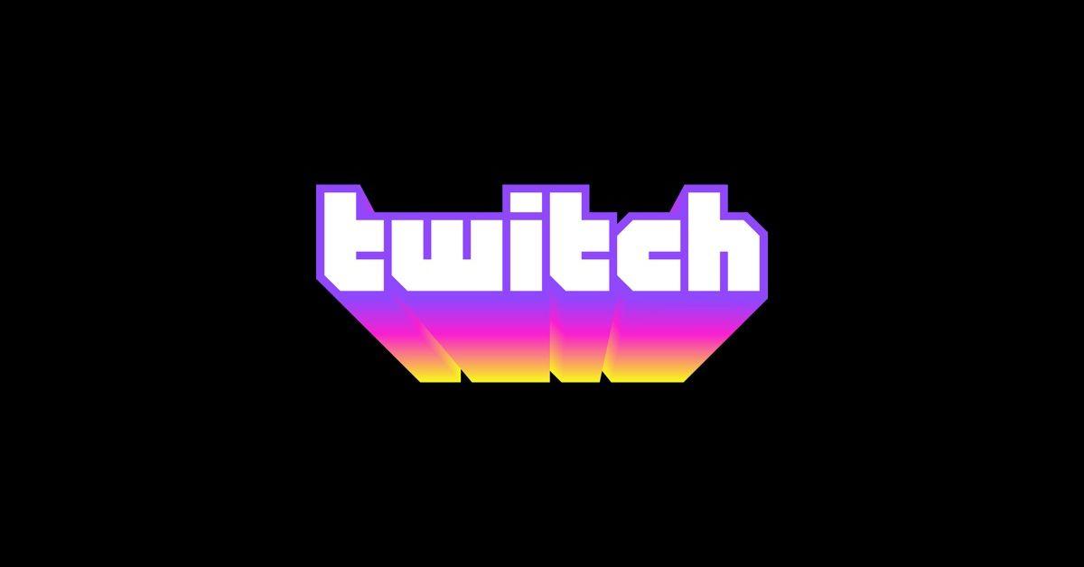 The Twitch logo on a black background.