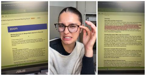 A woman describes how Zoom's AI Companion tracked a work meeting