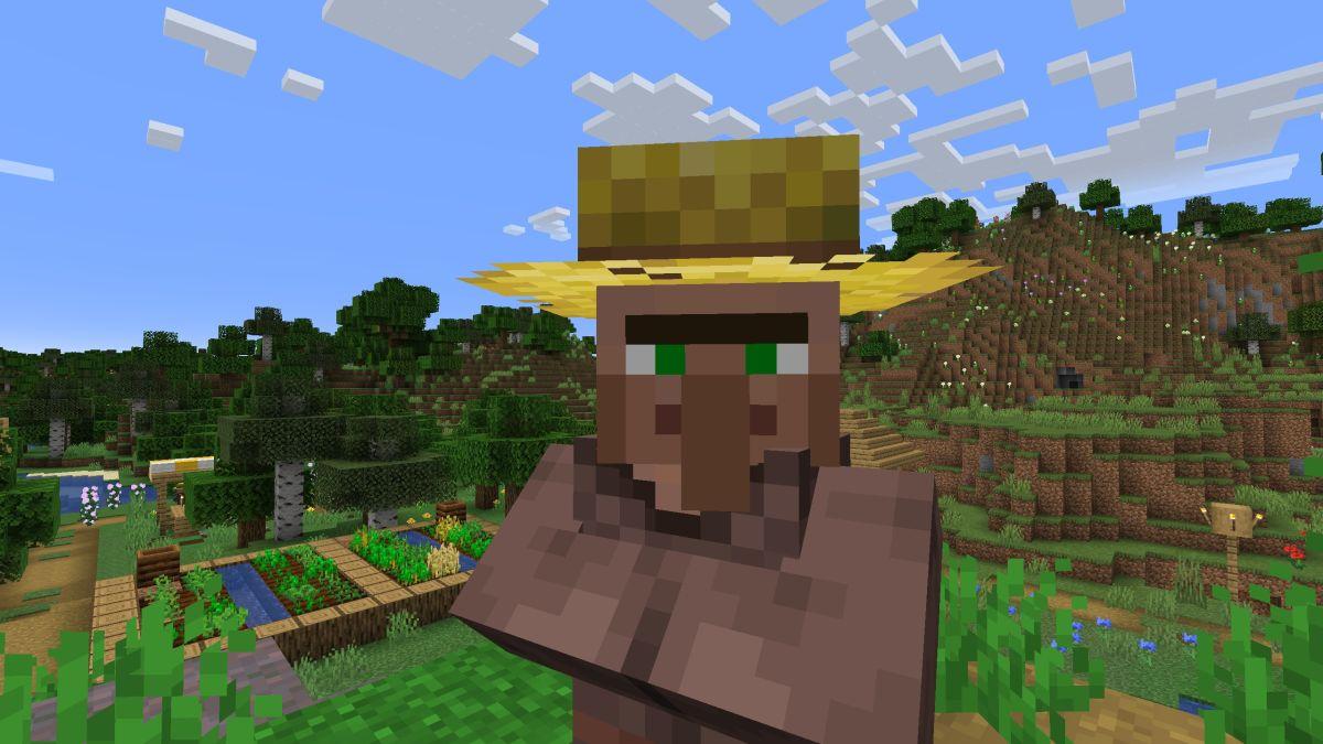 'Minecraft' Close-up image of a Farmer Villager in-game.