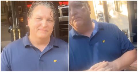 White bouncer refuses to let white man into Dallas bar.