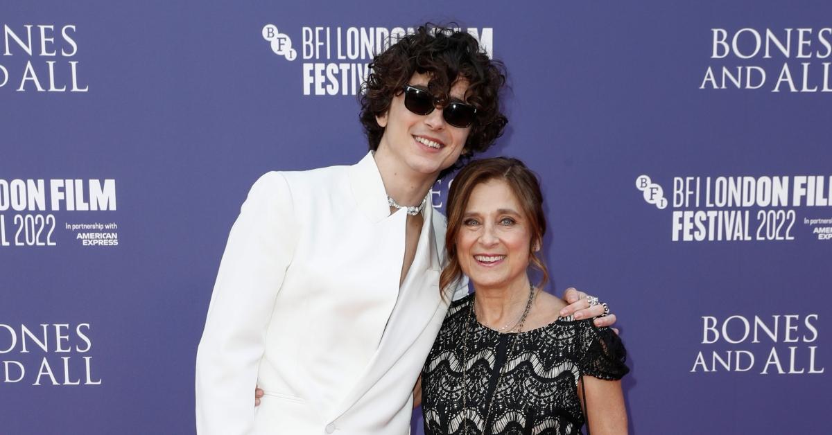 Timothée Chalamet and his mom Nicole Flender at London Film Festival