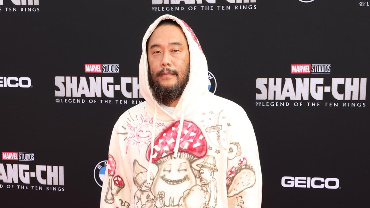 David Choe wearing a mushroom hoodie at the "Shang-Chi and the Legend of the Ten Rings" premiere on Aug. 16, 2021