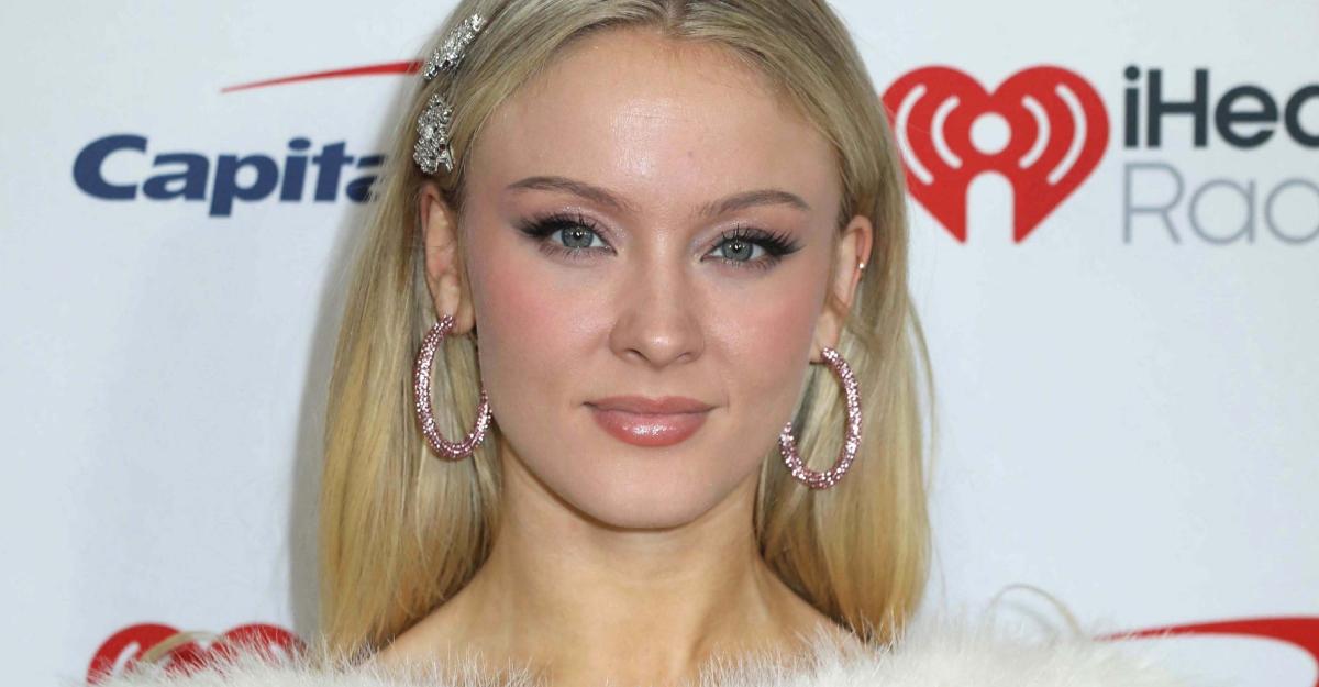 Zara Larsson went to IHeartRadio's Jingle Ball wearing sparkly pink goops and a dress with fur accents.
