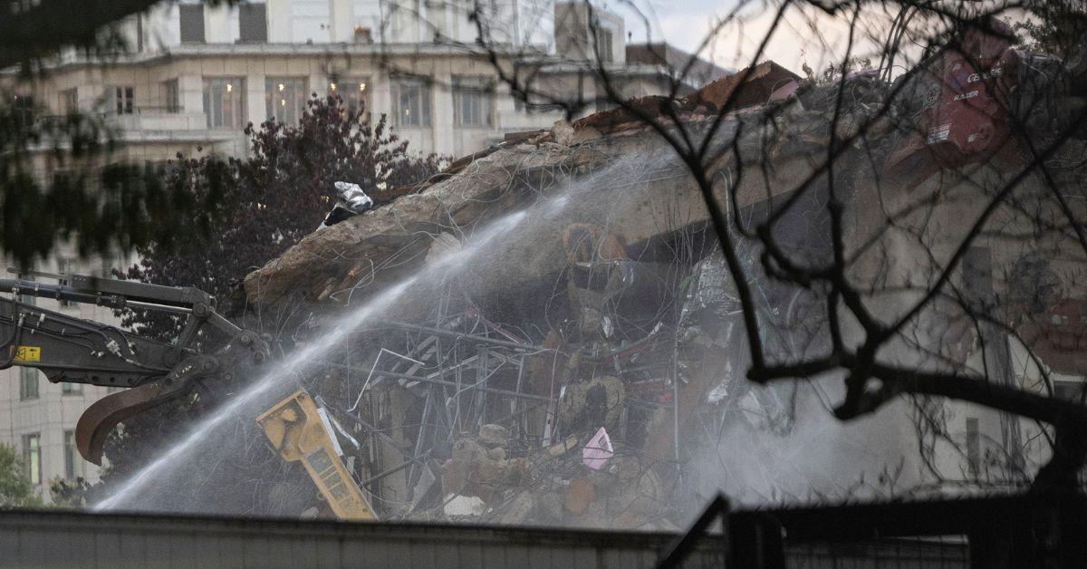 The demolition of the East Wing of the White House.