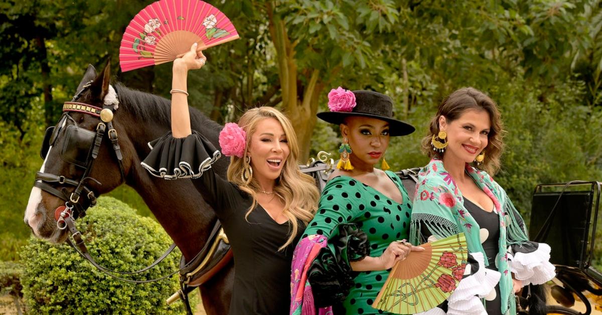 (l-r): Lisa Hochstein, Guerdy Abraira, and Julia Lemigova in a 'RHOM' Season 7 scene