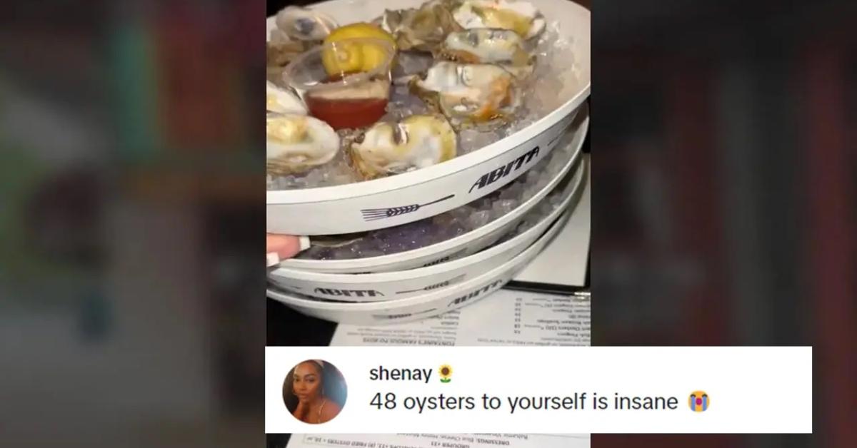 A man left mid-meal at an oyster bar date after the woman ate 48 oysters.