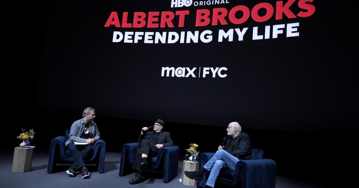  Judd Apatow, Albert Brooks, and Rob Reiner speak onstage at the HBO Documentary Films Screening of "Albert Brooks: Defending My Life" (May 2024)