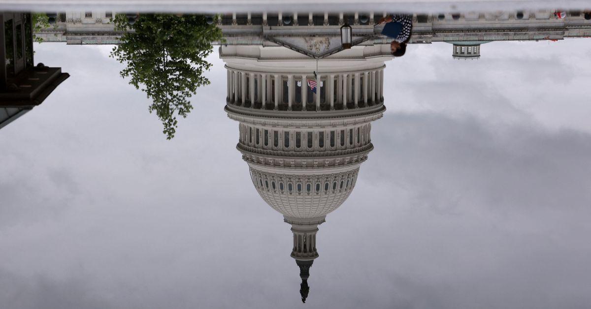 The Capitol reflected in the pond on the National Mall.
