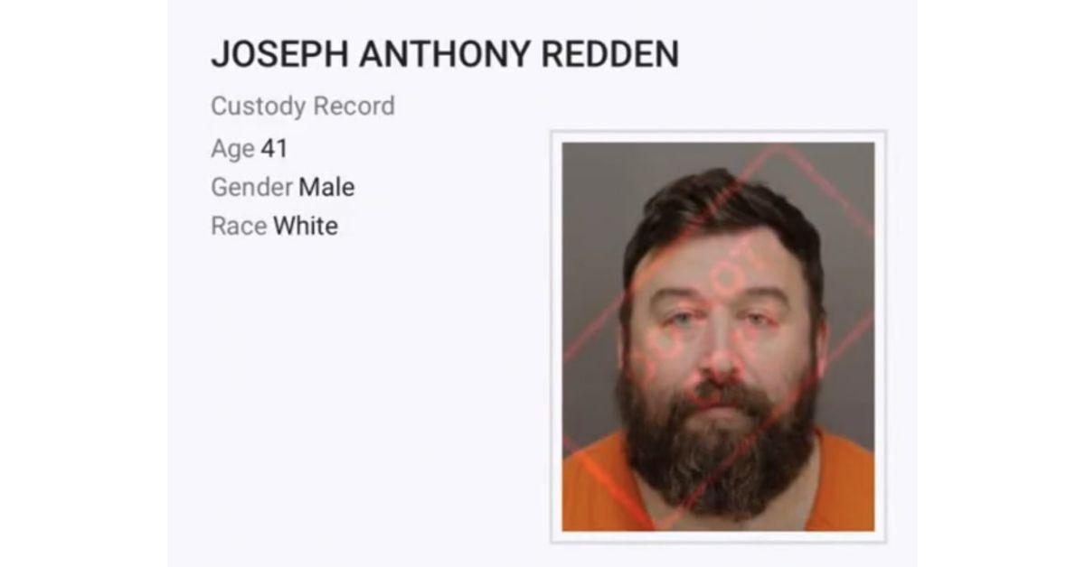 A photo of Joseph Redden's mugshot.