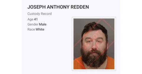 A photo of Joseph Redden's mugshot.