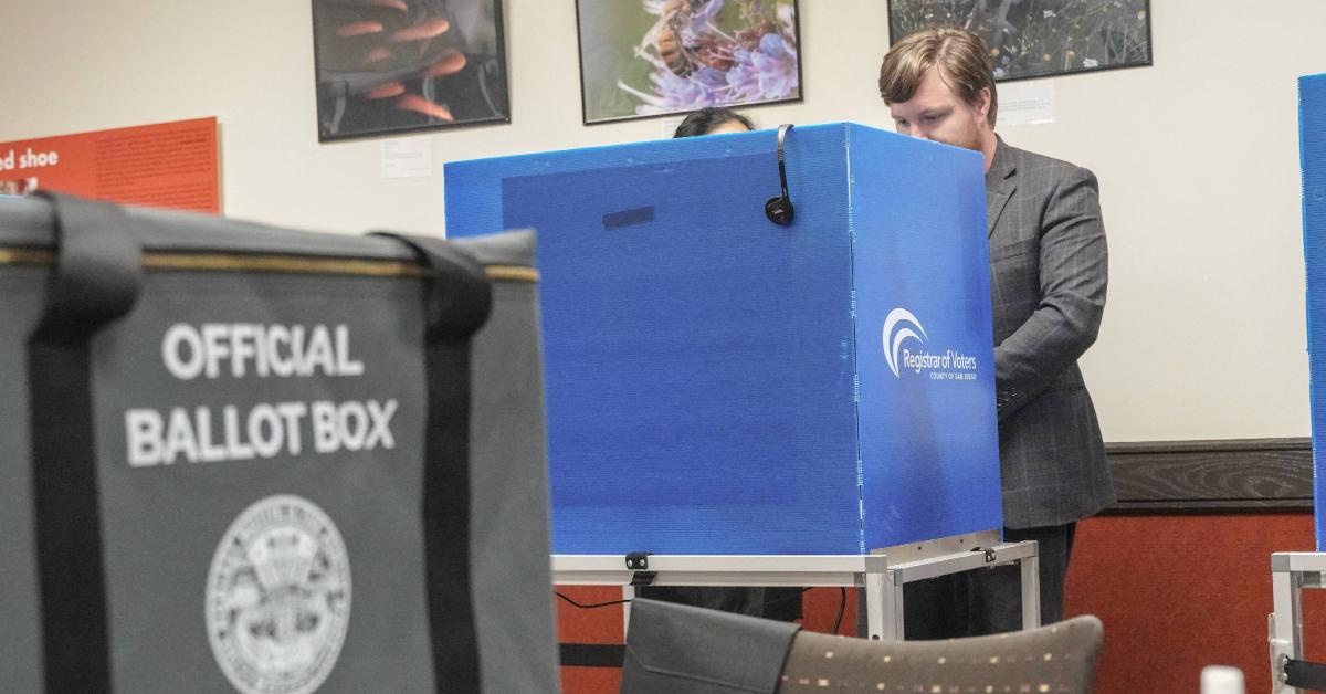 A student votes at one of the voting centers at UC San Diego in November 2024.