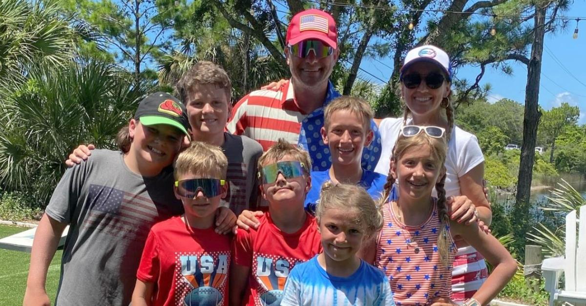 Pete Hegseth with all of his kids on July 4, 2024.